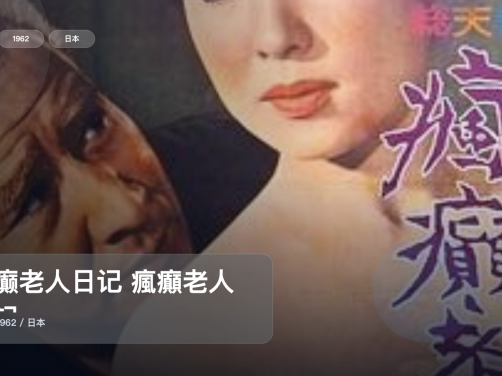 强推!《疯癫老人日记 瘋癲老人日記》 1962 未删减 限时转存